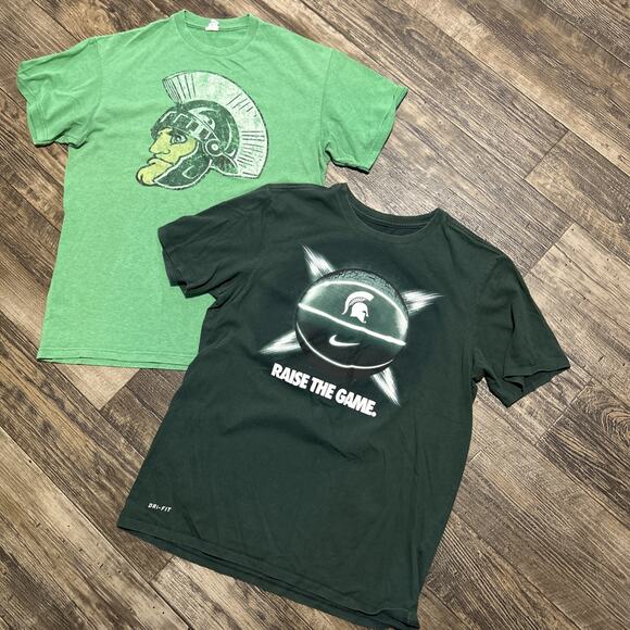 Michigan Spartans Men’s T-Shirts Green Medium Nike Dri-Fit Athletic - Picture 1 of 9